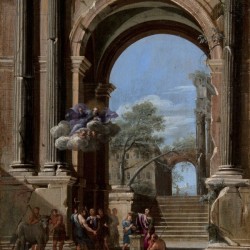 Saint Peter Baptizing the centurion and the Arch of Titus